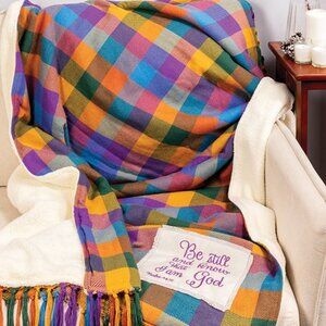 Be Still, Checked Throw - NWT